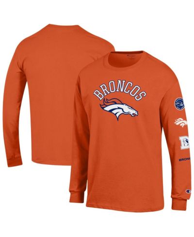 Champion Men's Orange Denver Broncos Seal Long Sleeve T-Shirt
