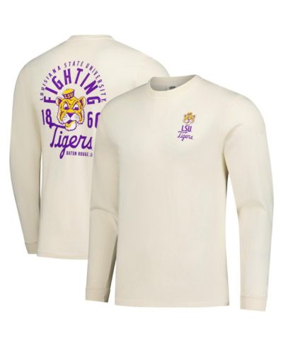 Мужская футболка Image One LSU Tigers Comfort Colors Mascot Overlay с длинным рукавом, натуральный цвет