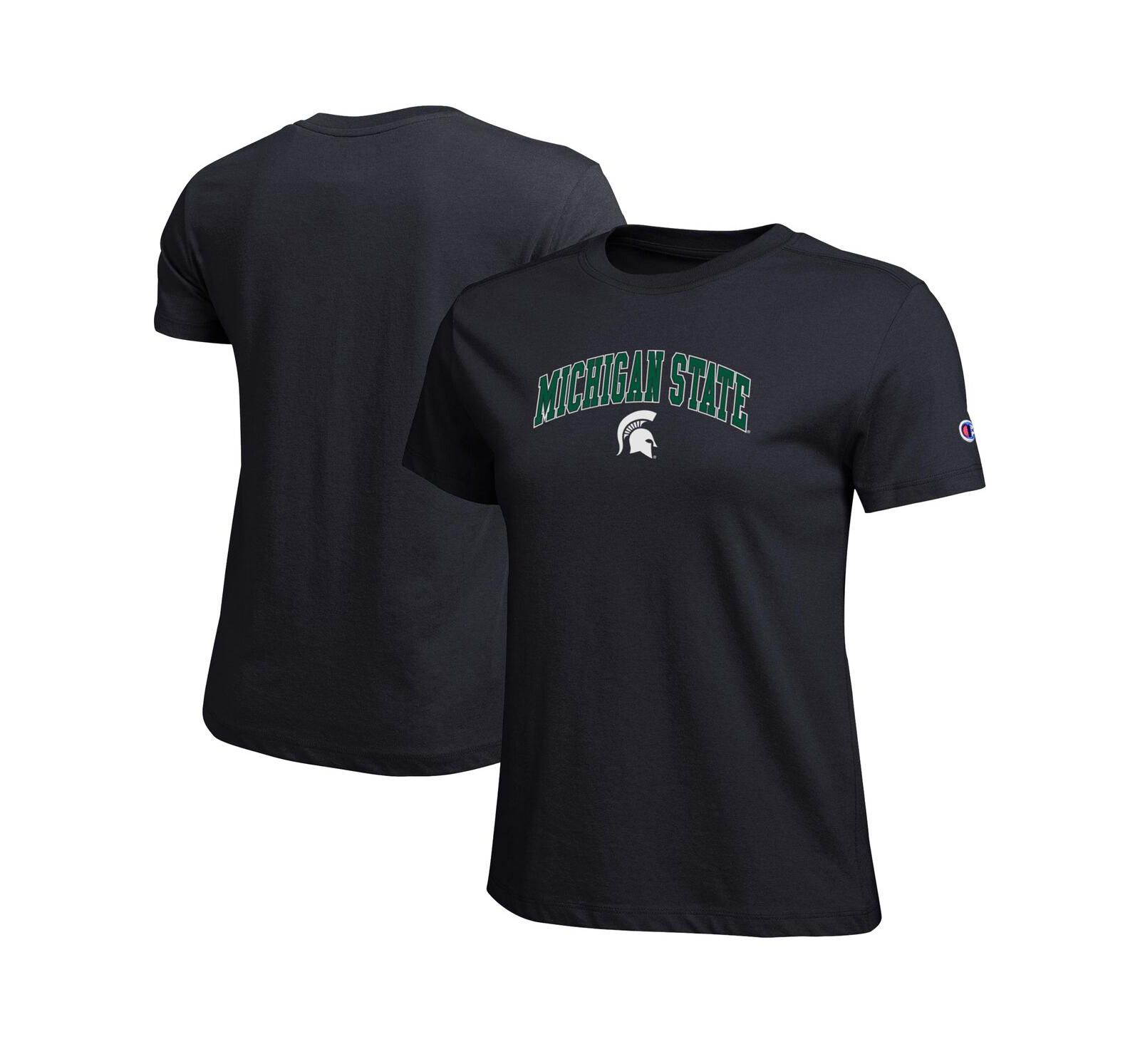 Champion Women's Black Michigan State Spartans Arched Over Logo T-Shirt