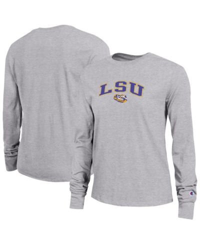 Champion Women's Gray LSU Tigers Arch Over Logo Long Sleeve T-Shirt