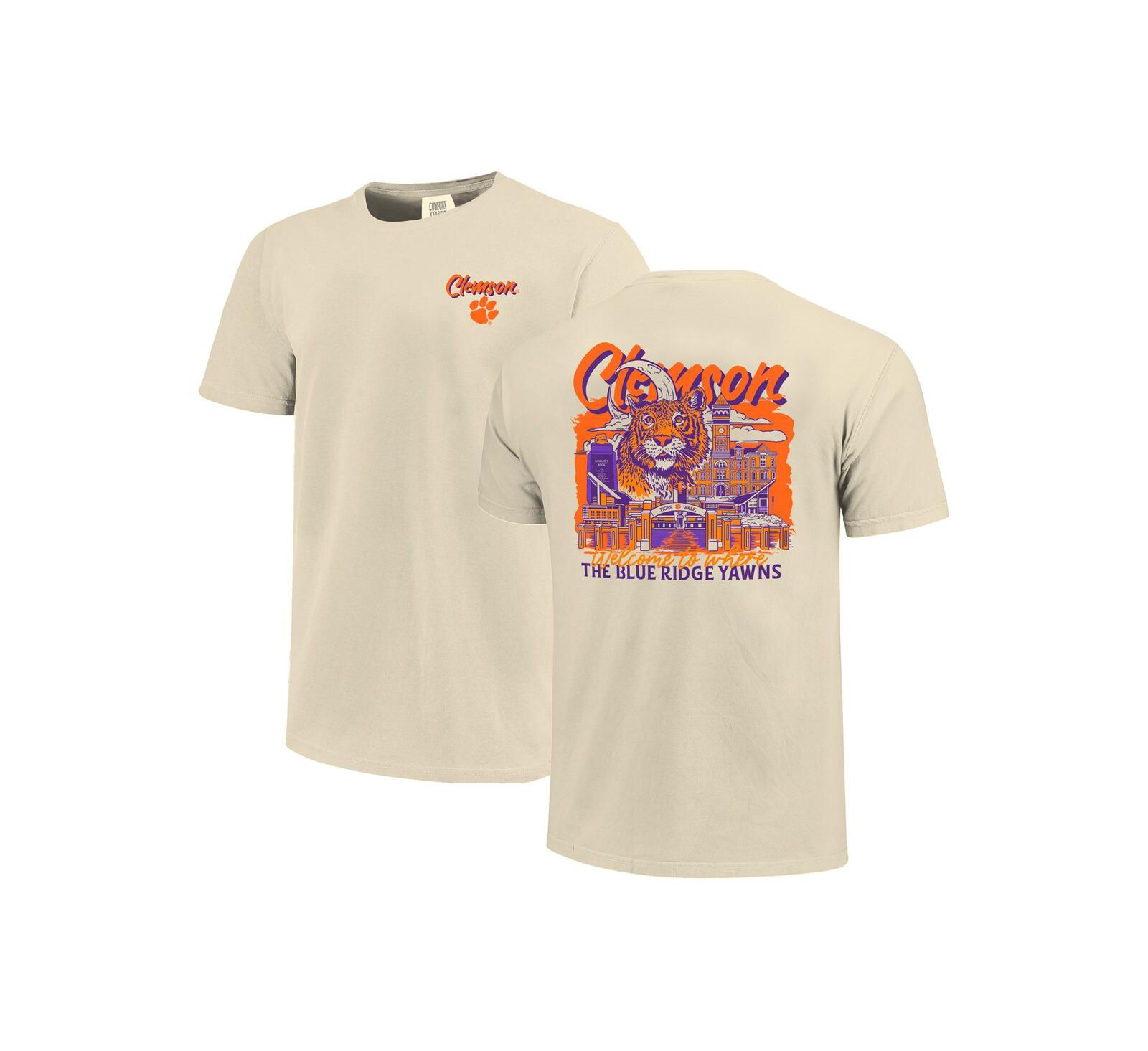 Мужская футболка Image One Clemson Tigers Comfort Colors с ручным рисунком