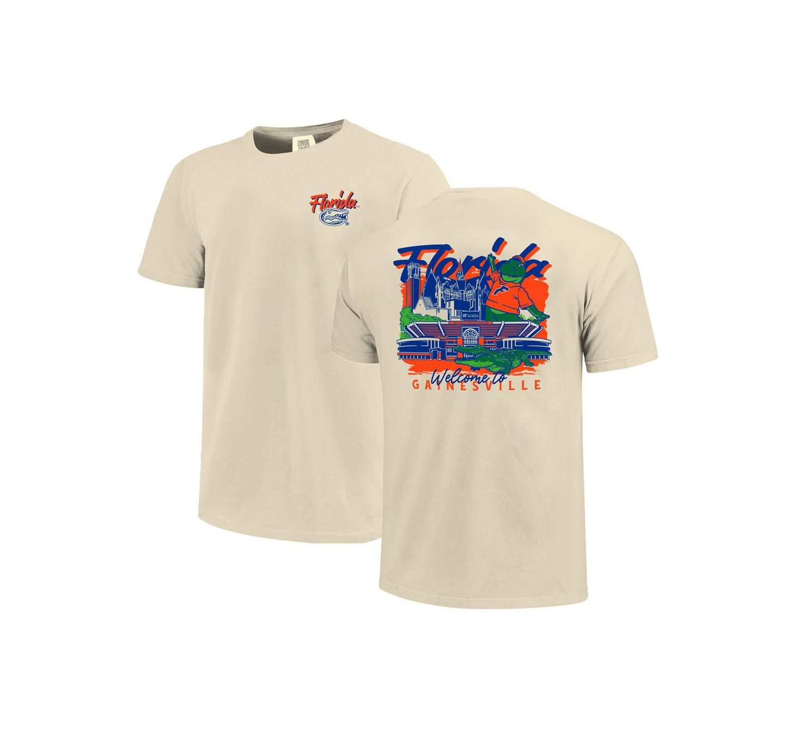 Image One Men's Natural Florida Gators Comfort Colors Hand-Drawn Campus Stack T-Shirt
