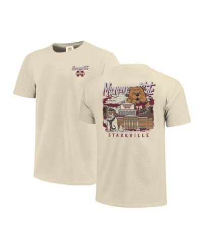 Image One Men's Natural Mississippi State Bulldogs Comfort Colors Hand-Drawn Campus Stack T-Shirt