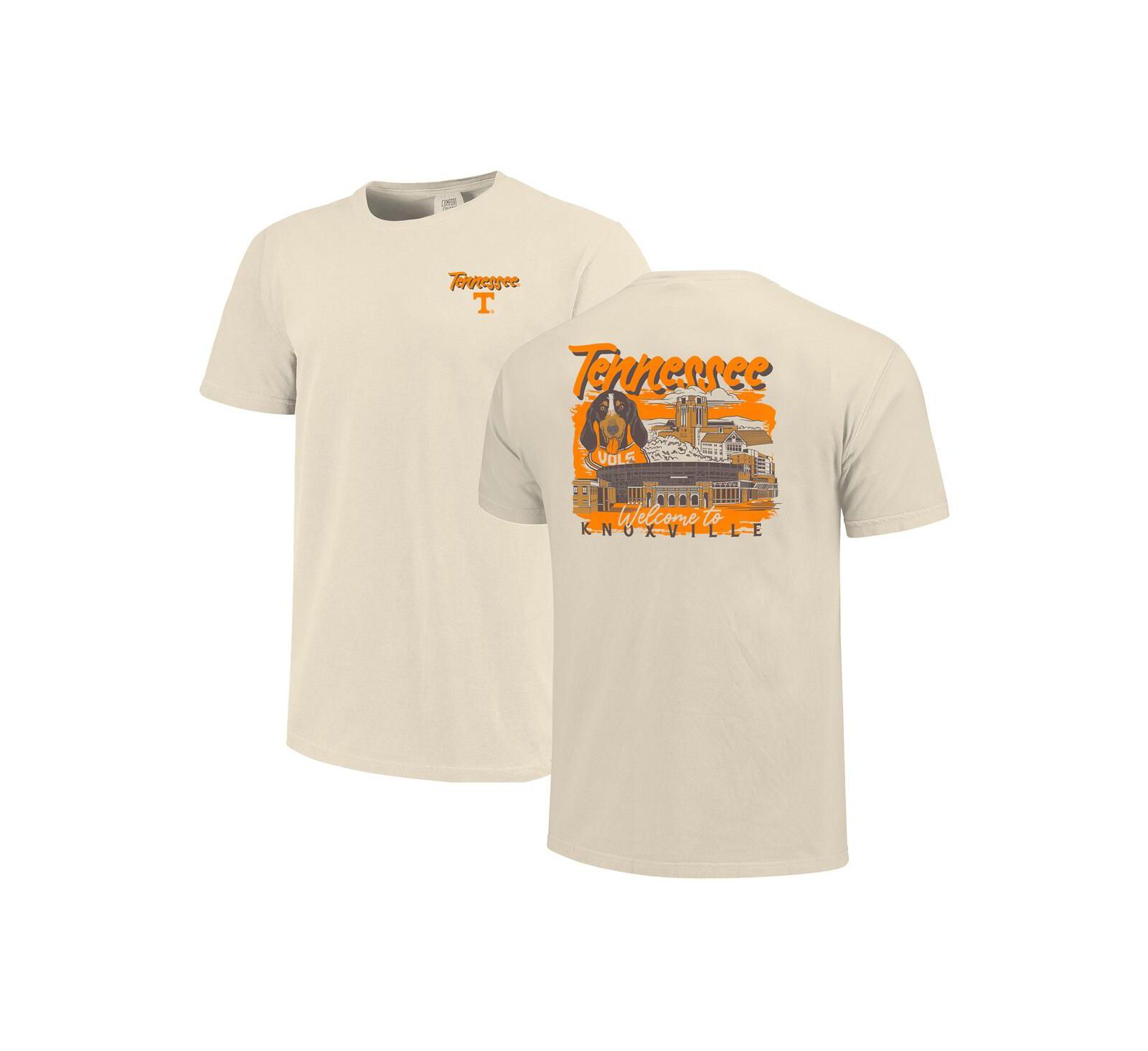 Image One Men's Natural Tennessee Volunteers Comfort Colors Hand-Drawn Campus Stack T-Shirt