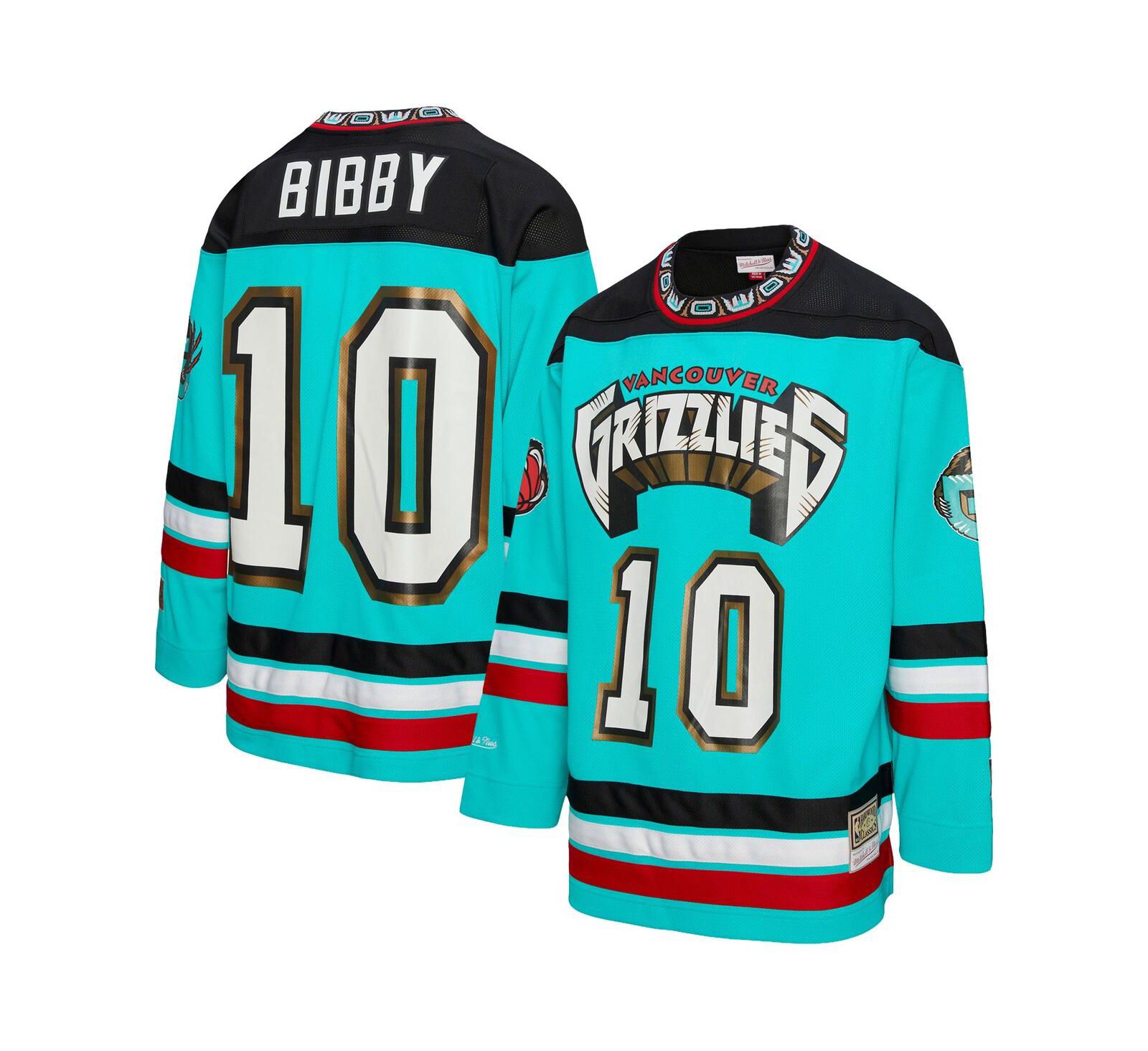 Mitchell & Ness Men's and Women's Mike Bibby Turquoise Vancouver Grizzlies maxed Out Fashion Hockey Jersey
