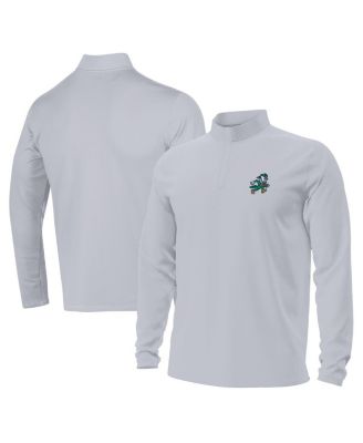 Under Armour Men's Gray Notre Dame Fighting Irish Sporting Leprechaun Motion Quarter-Zip Jacket