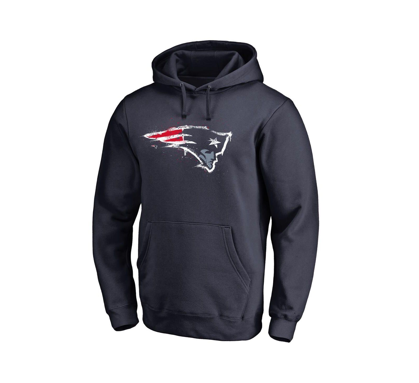 Мужское худи Fanatics Mto Label Navy New England Patriots Splatter Logo
