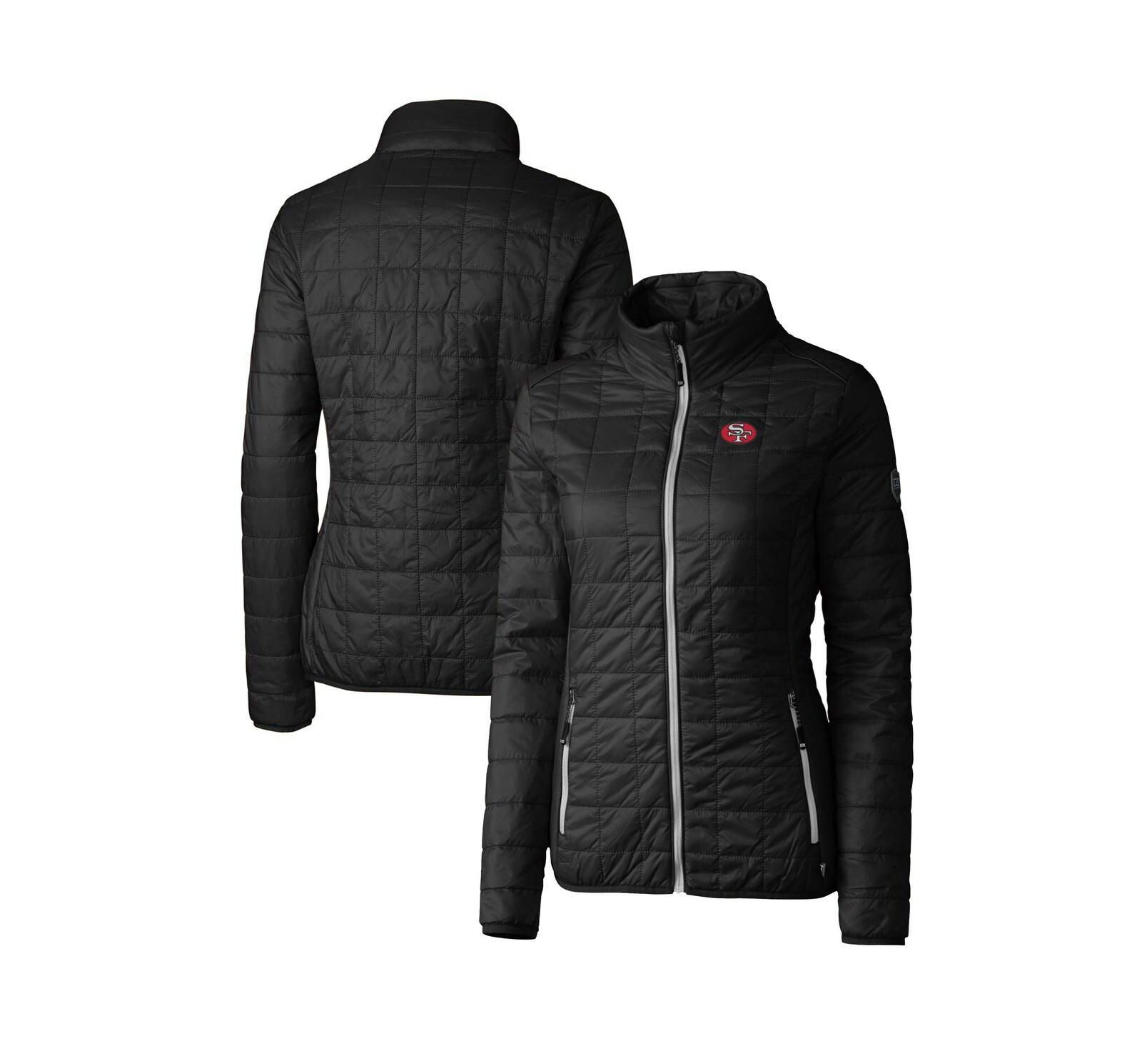 Cutter & Buck Women's Black San Francisco 49ers Throwback Logo Rainier PrimaLoft Full-Zip Puffer Jacket