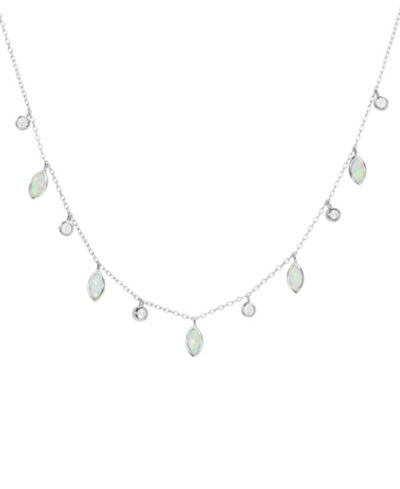 Drops of Spring Necklace with Lab-Grown Opal in Sterling