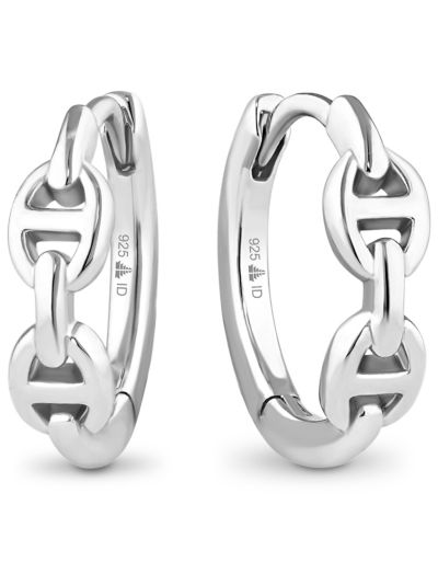 Devata Mariner Hoop Earrings in Rhodium Plated Sterling