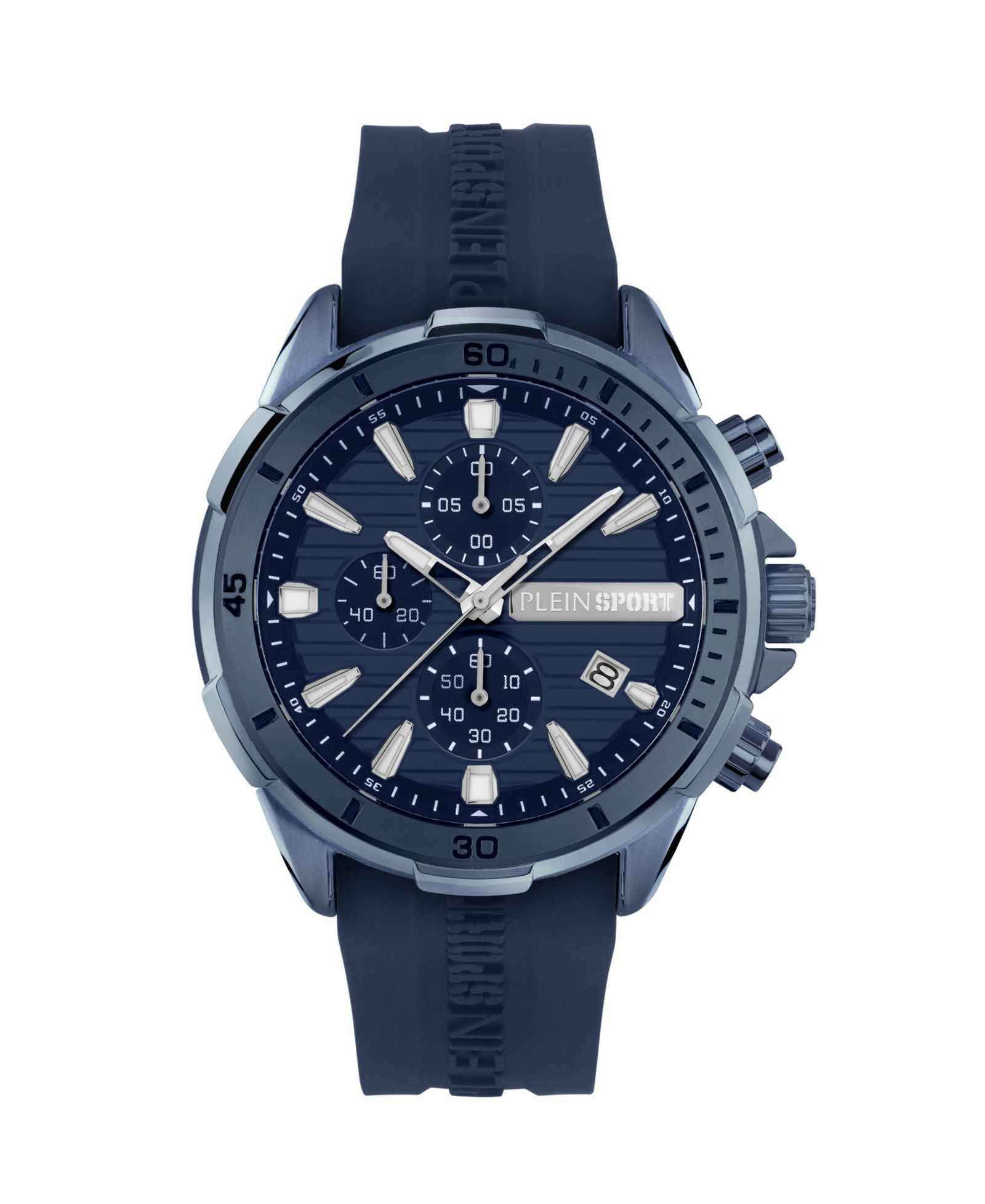 Часы Plein Sport Men's Impact Chronograph Blue Silicone Strap 46mm