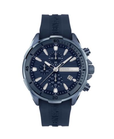 Часы Plein Sport Men's Impact Chronograph Blue Silicone Strap 46mm