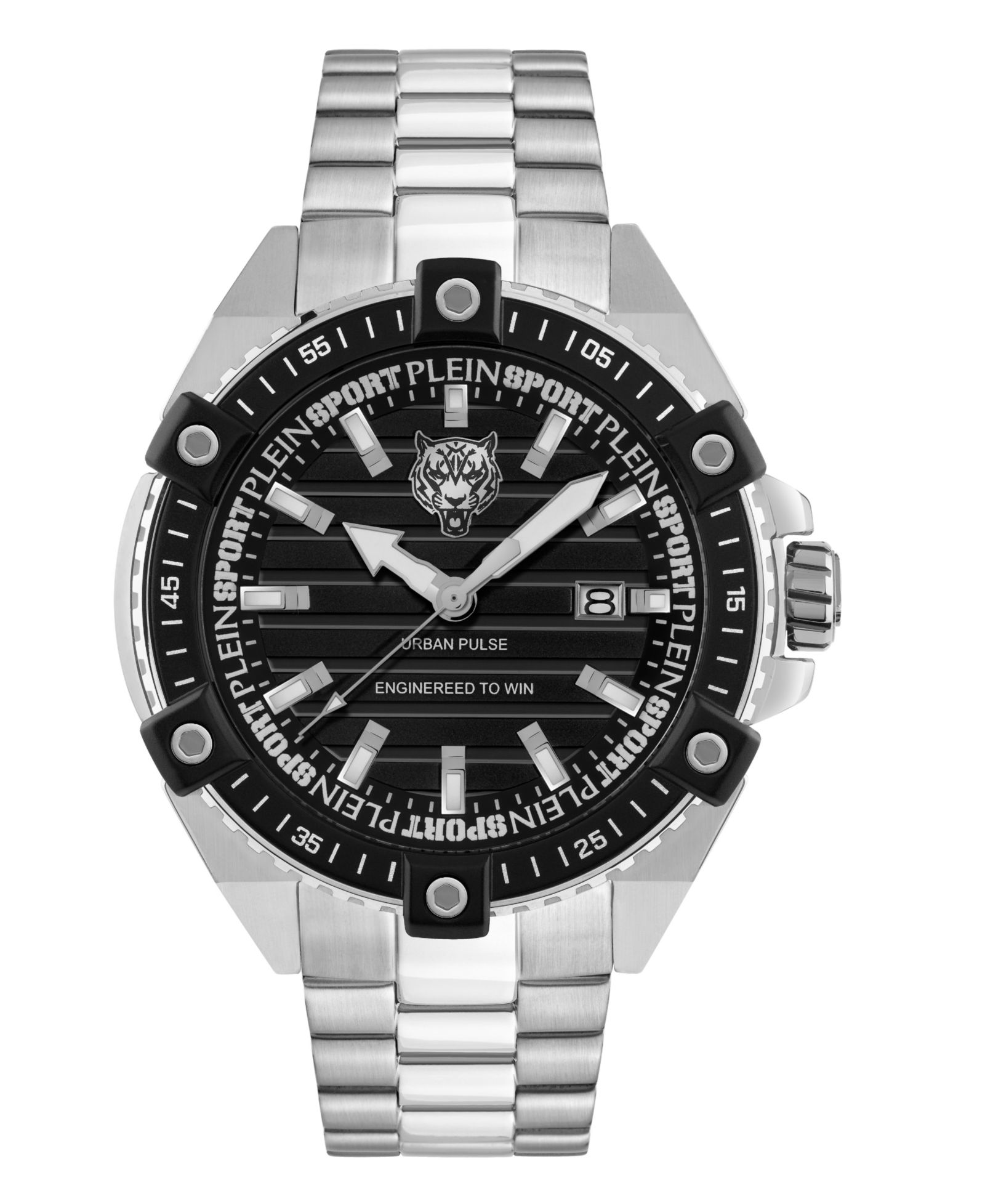 Часы Plein Sport Men's Urban Pulse 3 Hand Date Quartz Stainless Steel 47mm