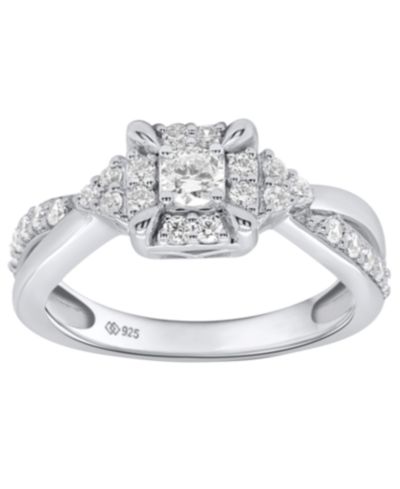 Forever Grown Diamonds Diamond Ring (1/2 ct. t.w.) in Sterling Silver White Rhodium