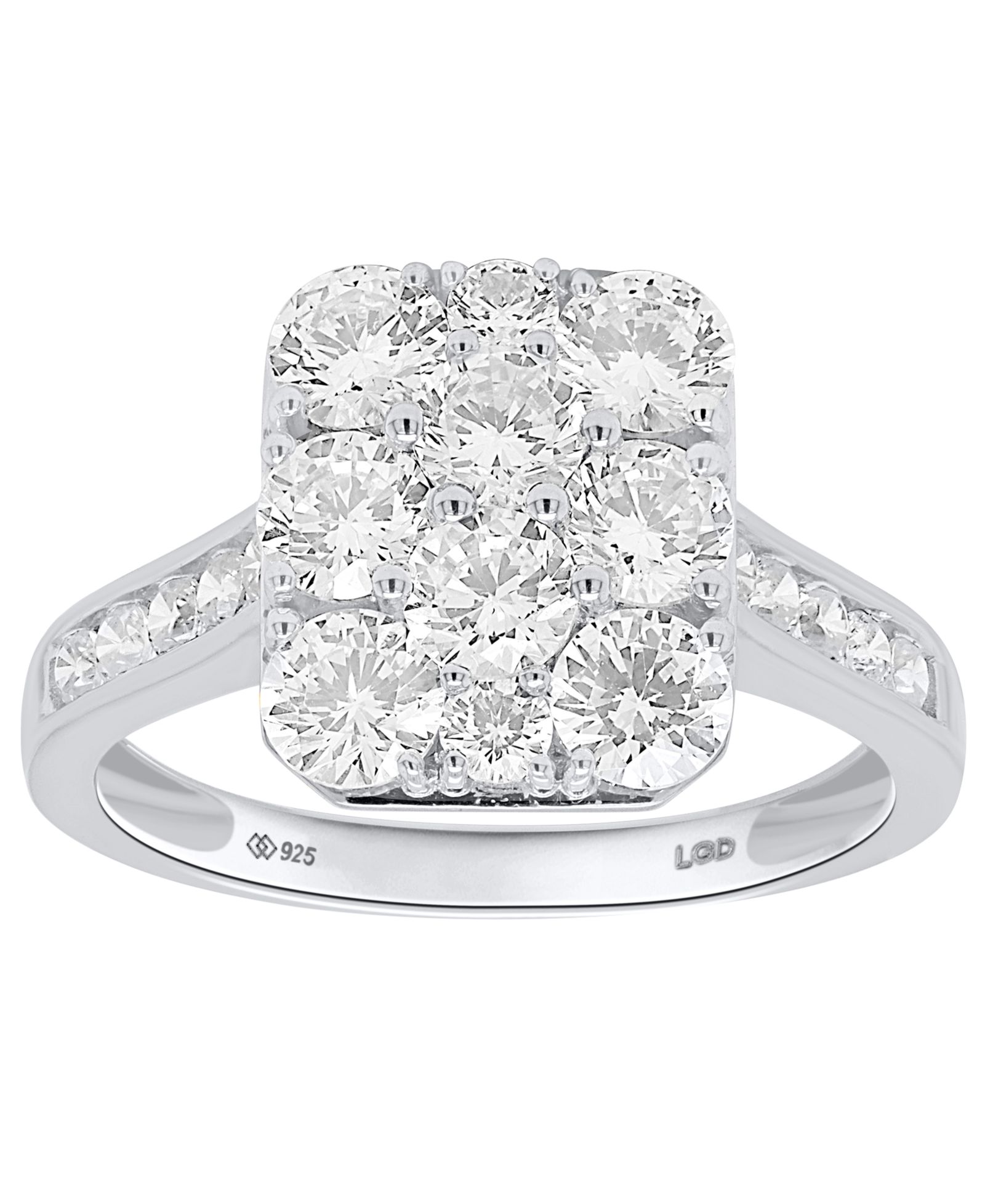 Forever Grown Diamonds Lab-Grown Diamond Ring (2 ct. t.w.) in Sterling Silver or 14k Gold-Plated Sterling Silver