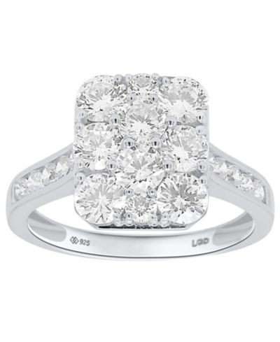 Кольцо Forever Grown Diamonds из лабораторного бриллианта (2 ct. t.w.) в Sterling Silver или 14k Gold-Plated Sterling Silver