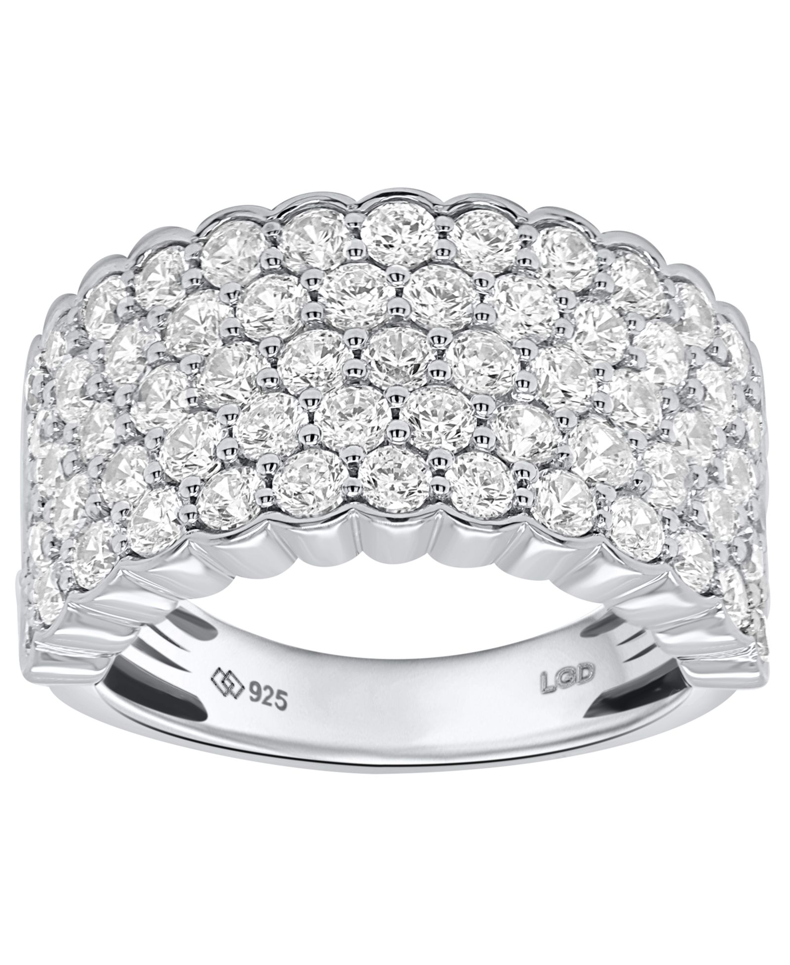 Forever Grown Diamonds Lab-Grown Diamond Ring (3.ct. t.w.) in 14k Gold Plated Sterling Silver