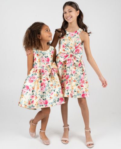 Детское платье Rare Editions 2T-6X Floral Mikado Bow Hi-Lo