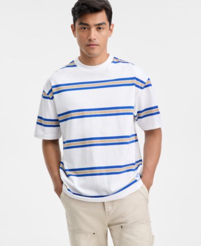 Hugo by Hugo Boss Men's Nolisto Relaxed-Fit Short-Sleeve Striped Crewneck T-Shirt