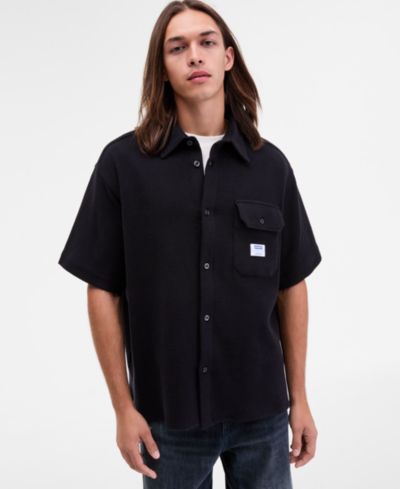 Мужская рубашка HUGO by Hugo Boss Ebaffino Relaxed-Fit Short-Sleeve