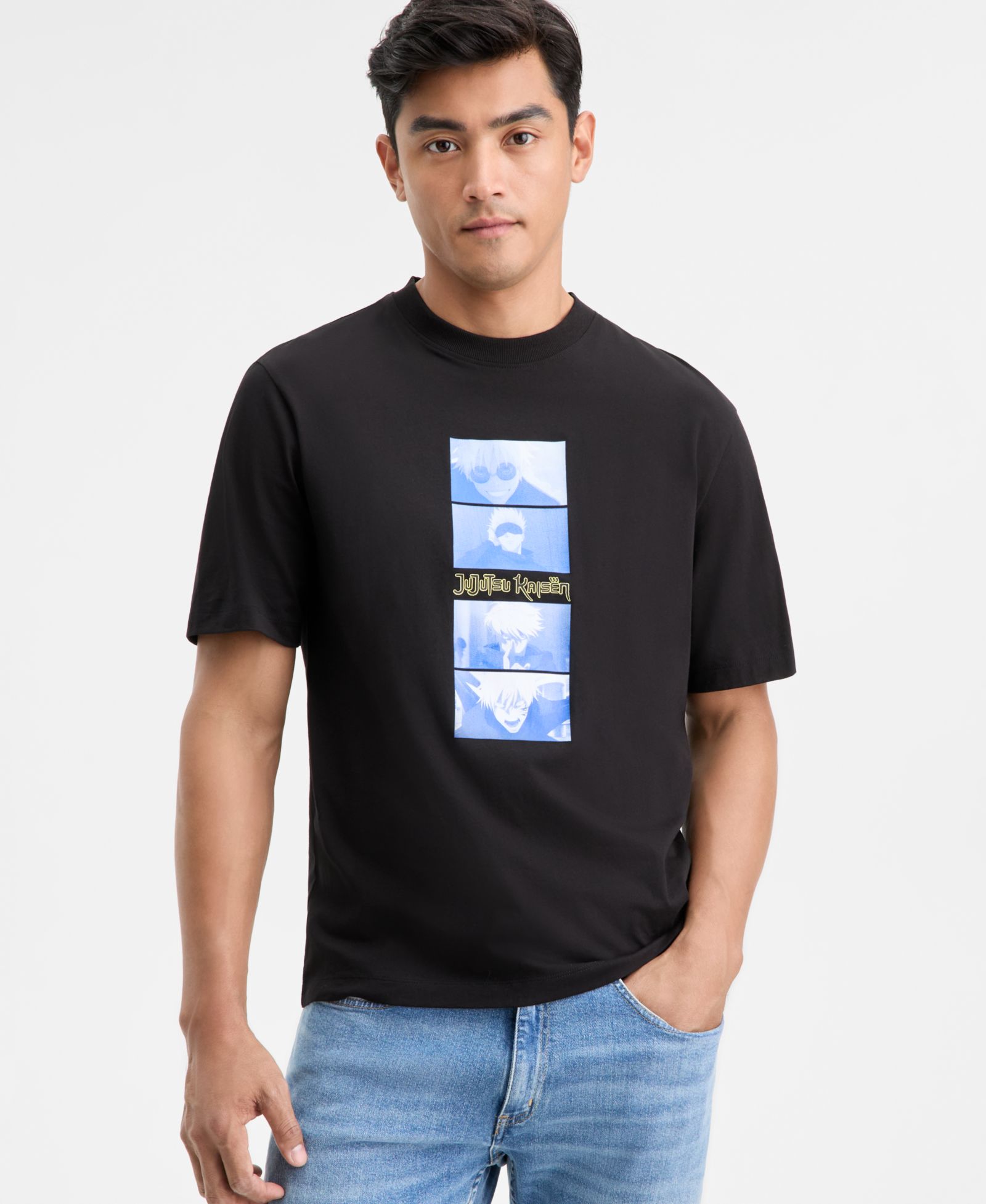 Hugo by Hugo Boss Men's Nuley Short-Sleeve JuJuTsu Kaisen Graphic Crewneck T-Shirt