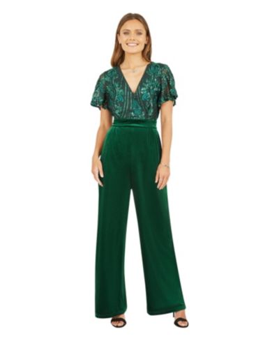Женский комбинезон Yumi Wrap Sequin Embellished Velvet