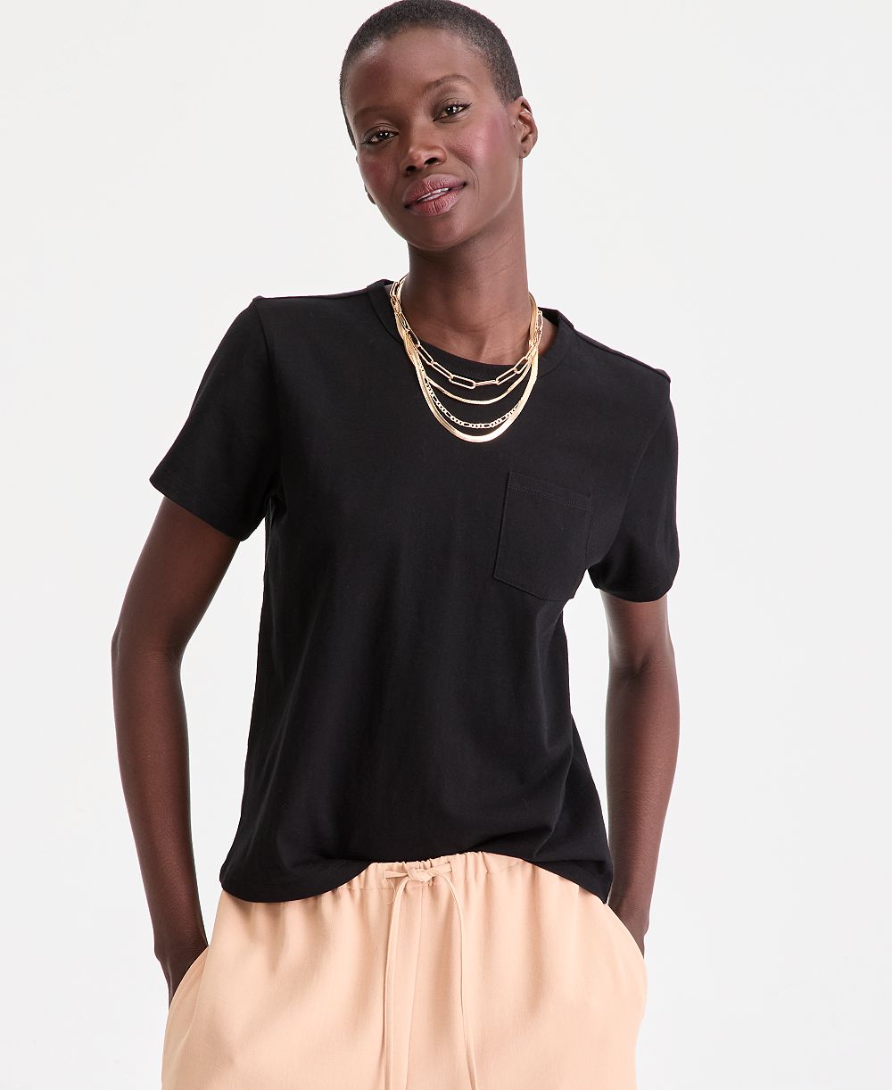 On 34th Women's 100% Cotton Pocket T-Shirt, Macy's Exclusive