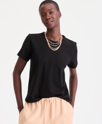 On 34th Women's 100% Cotton Pocket T-Shirt, Macy's Exclusive