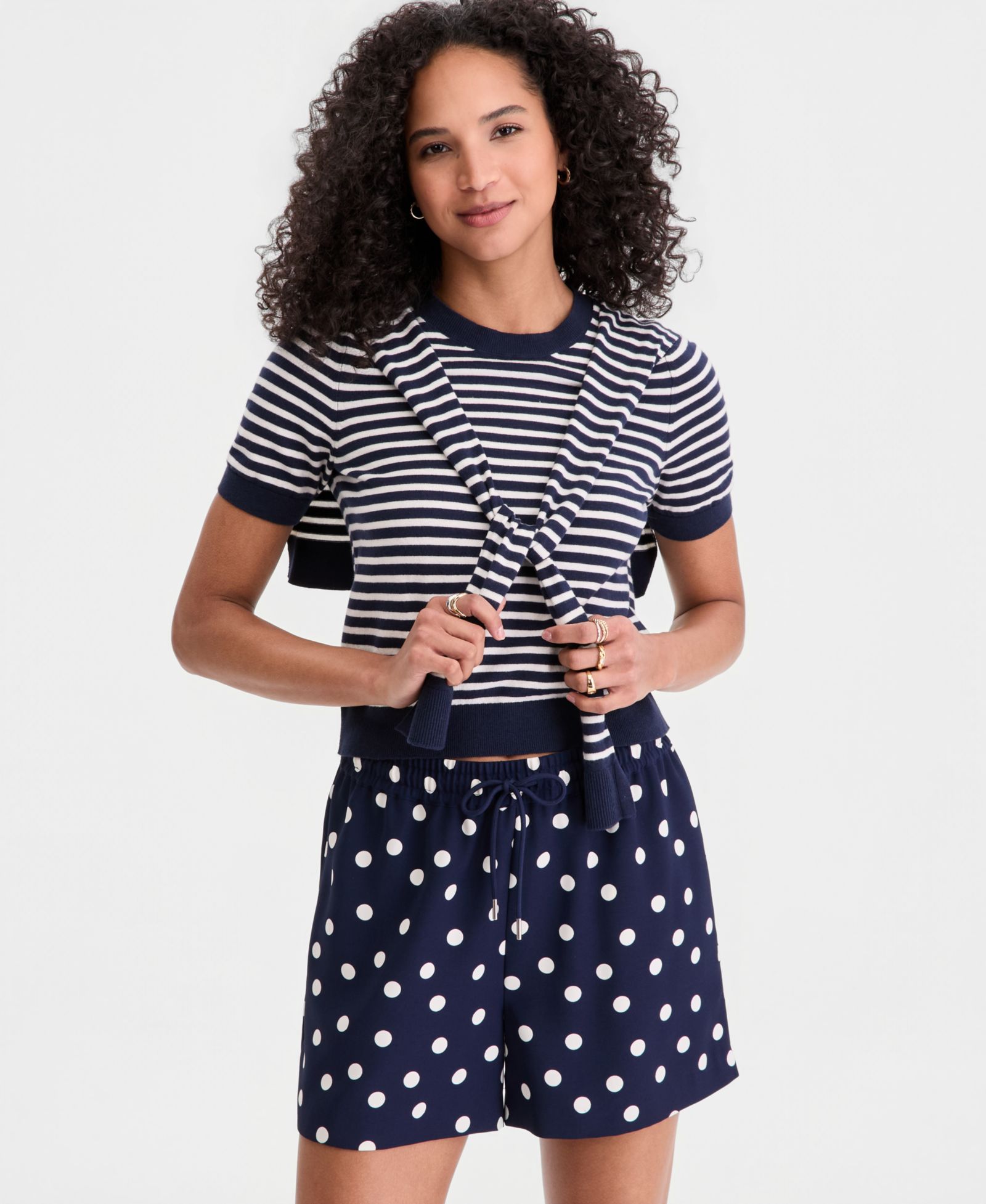 On 34th Women's Stripe Tie-Front Sweater Tee, Macy's Exclusive