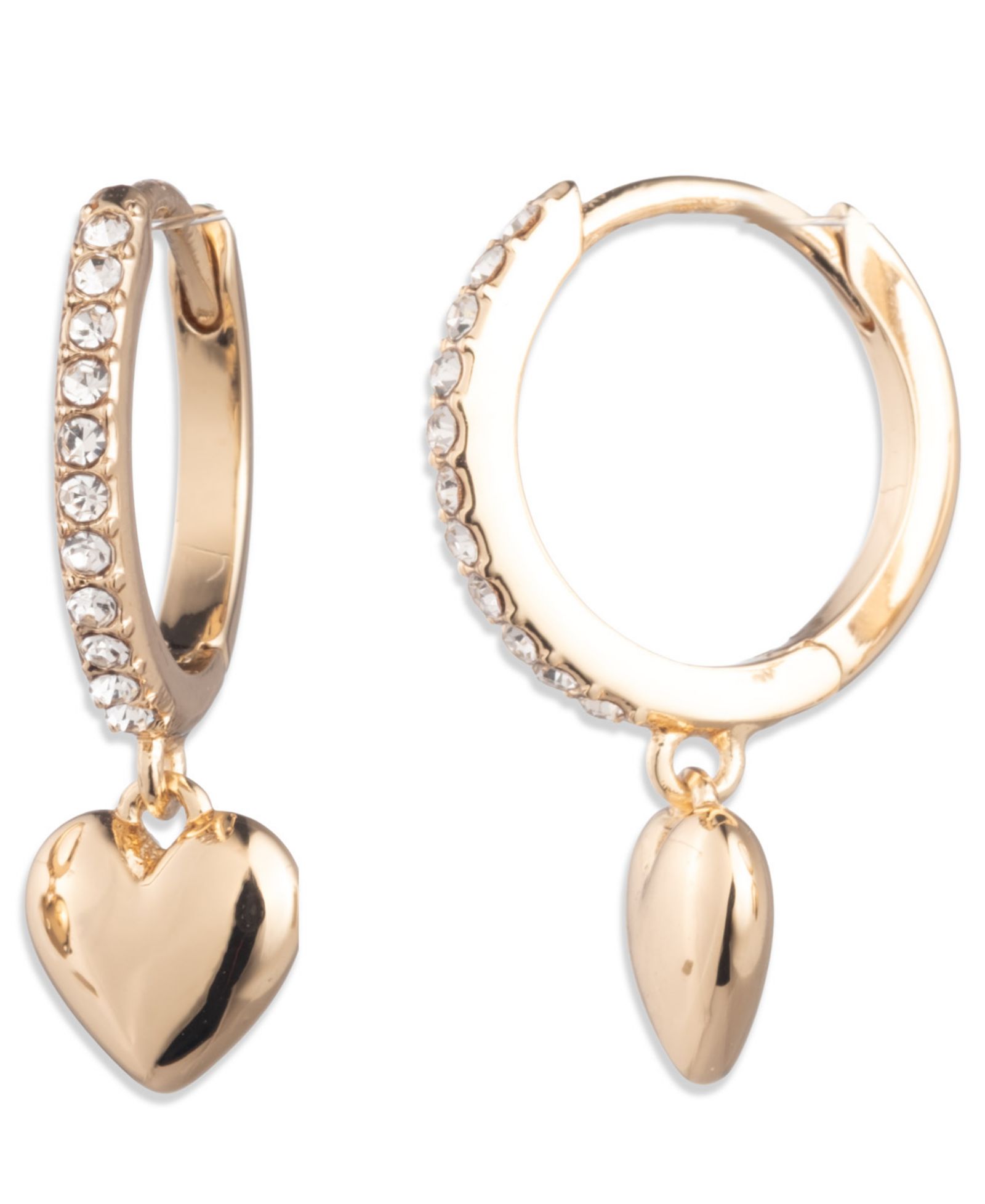 Lauren Ralph Lauren серьги-кольца Puffy Heart Glass Stone