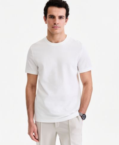 Alfani Men's Short-Sleeve Textured Mercerized T-Shirt, Macy's Exclusive