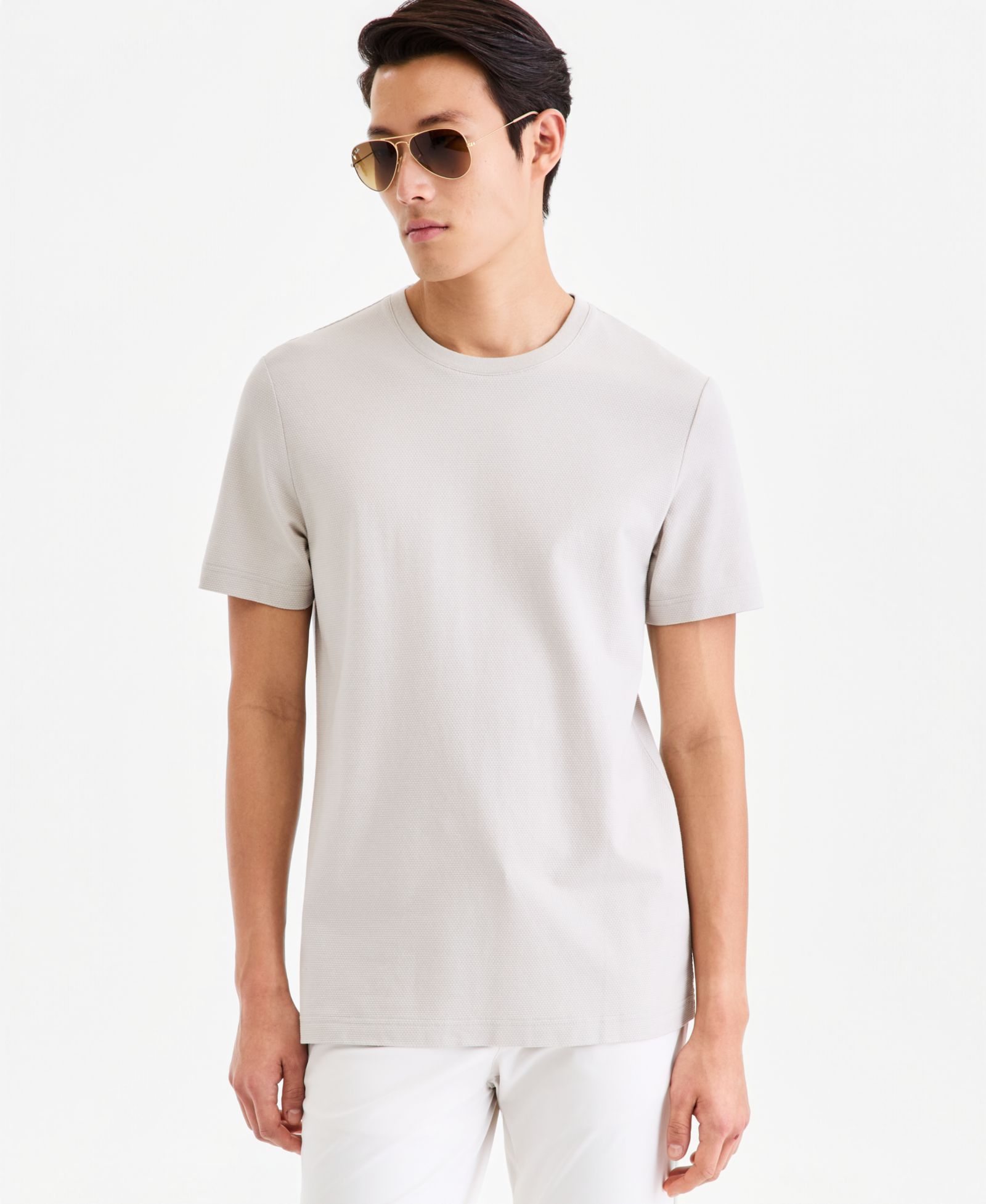 Alfani Men's Short-Sleeve Textured Mercerized T-Shirt, Macy's Exclusive