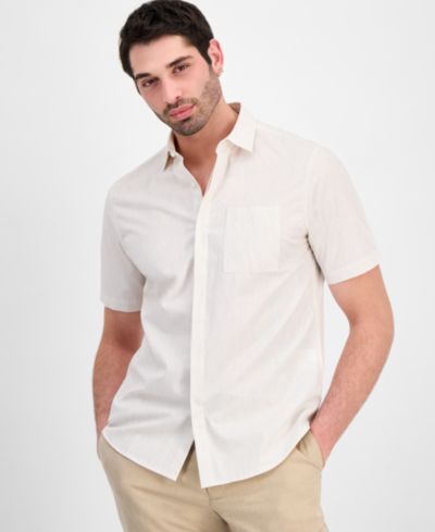 Alfani Men's Cotton Luke Short-Sleeve Pocket Shirt, Macy's Exclusive