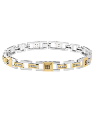 Браслет EFFY Collection из стерлингового серебра с белыми (1/3 ct. t.w.) и коричневыми (1/4 ct.t.w.) бриллиантами, Мужской