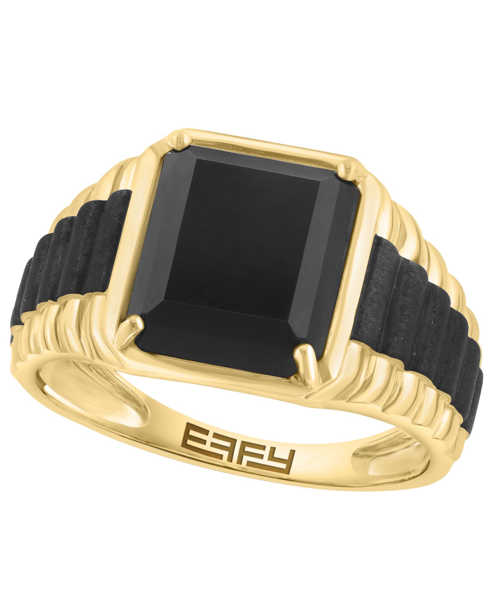 EFFY Collection Men's Onyx Ring in 14k Yellow Gold