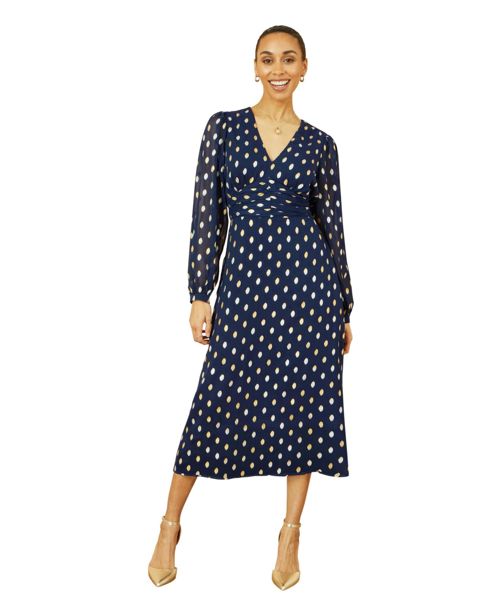 Женское платье Yumi Elegant Foil Print Midi Dress