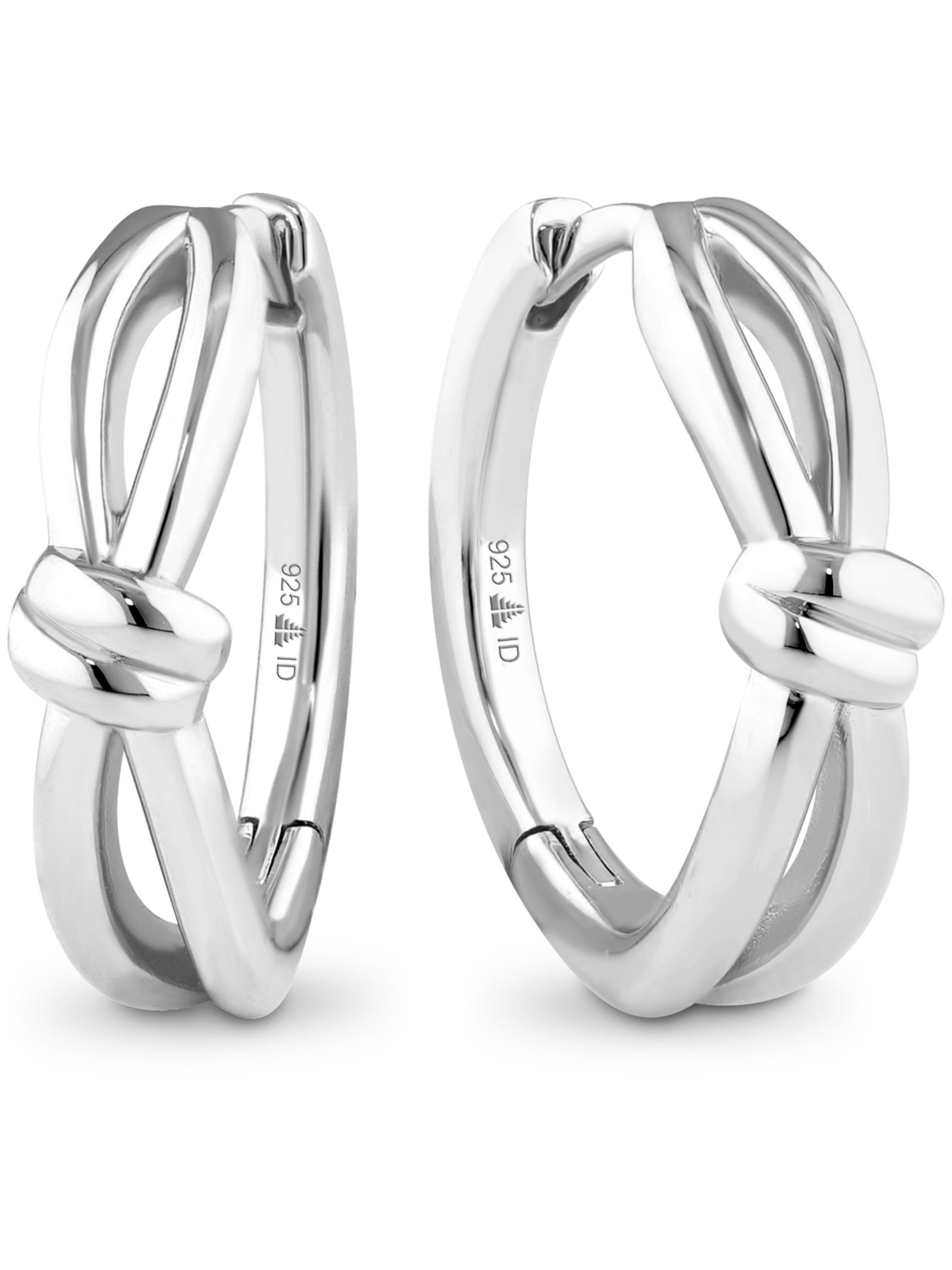 Серьги-кольца Devata Love Knot в родиевом покрытии из стерлингового серебра