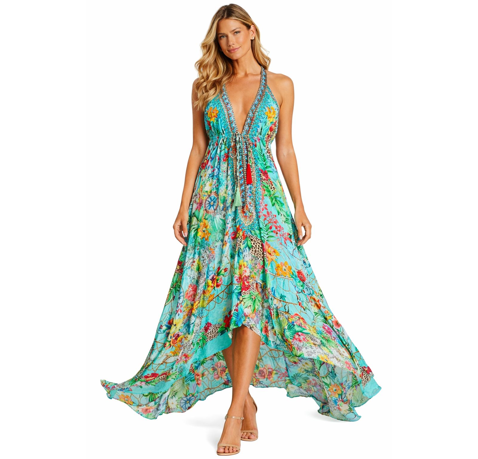 La Moda Clothing Женское платье макси halterneck