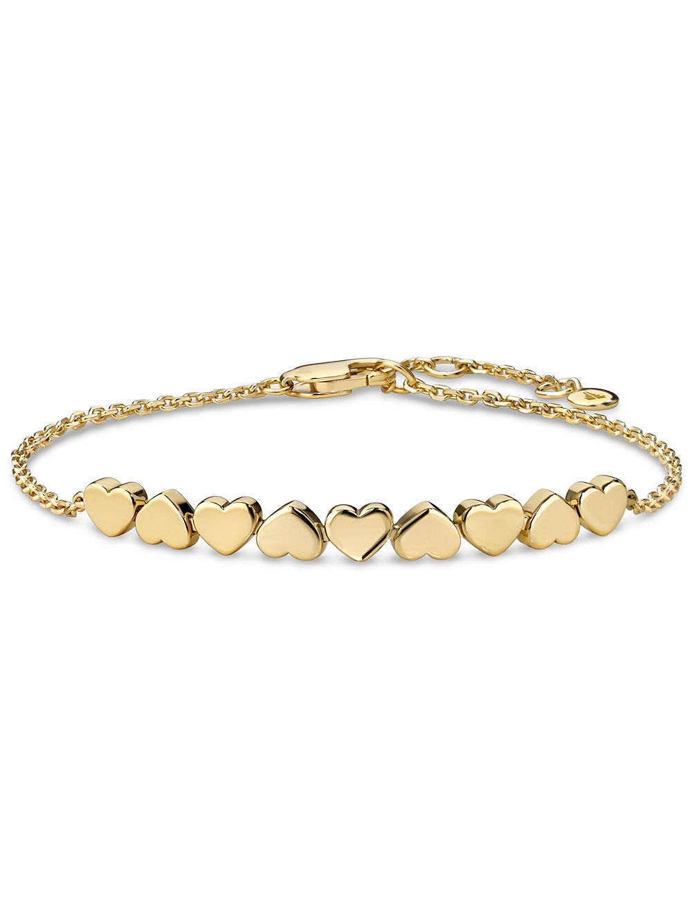 Devata Sweet Heart Chain Bracelet in Plated Sterling , Adj 6.5/7.0/