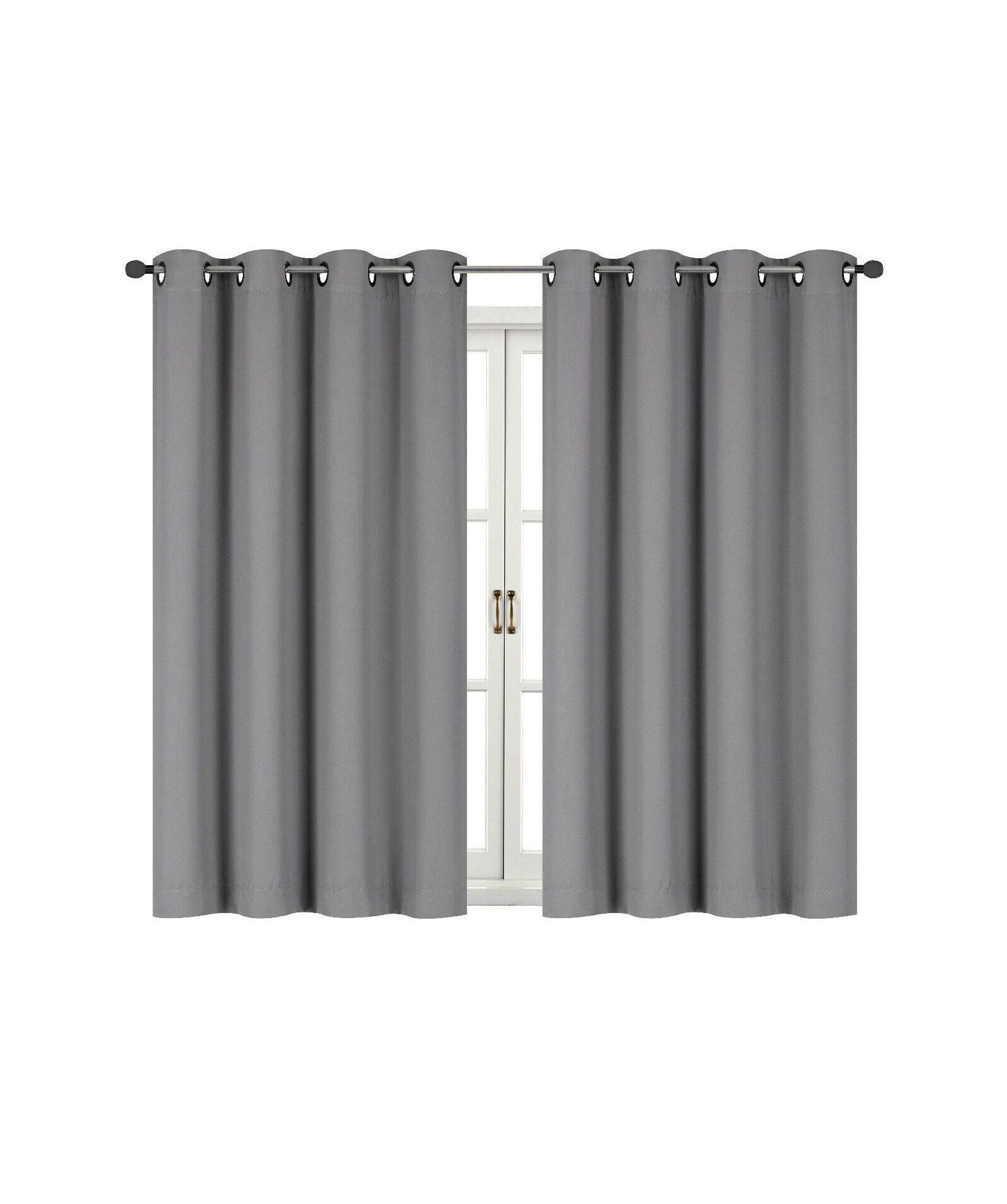 Kate Aurora 100% Thermal Blackout Bath and Kitchen Window Curtains - 50 in. W x 45 in. L, Yellow