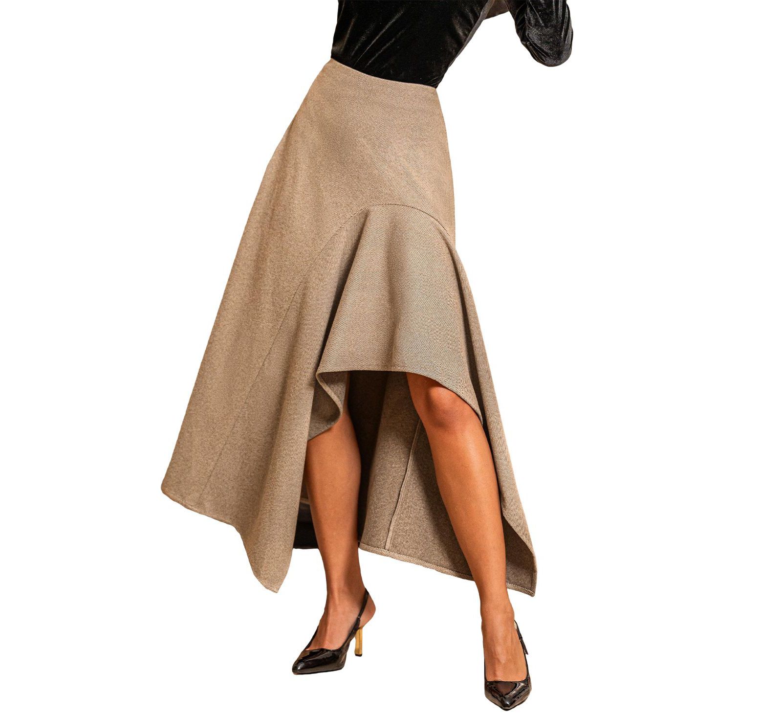 Cupshe Women's Asymmetrical Hem Midi Skirt