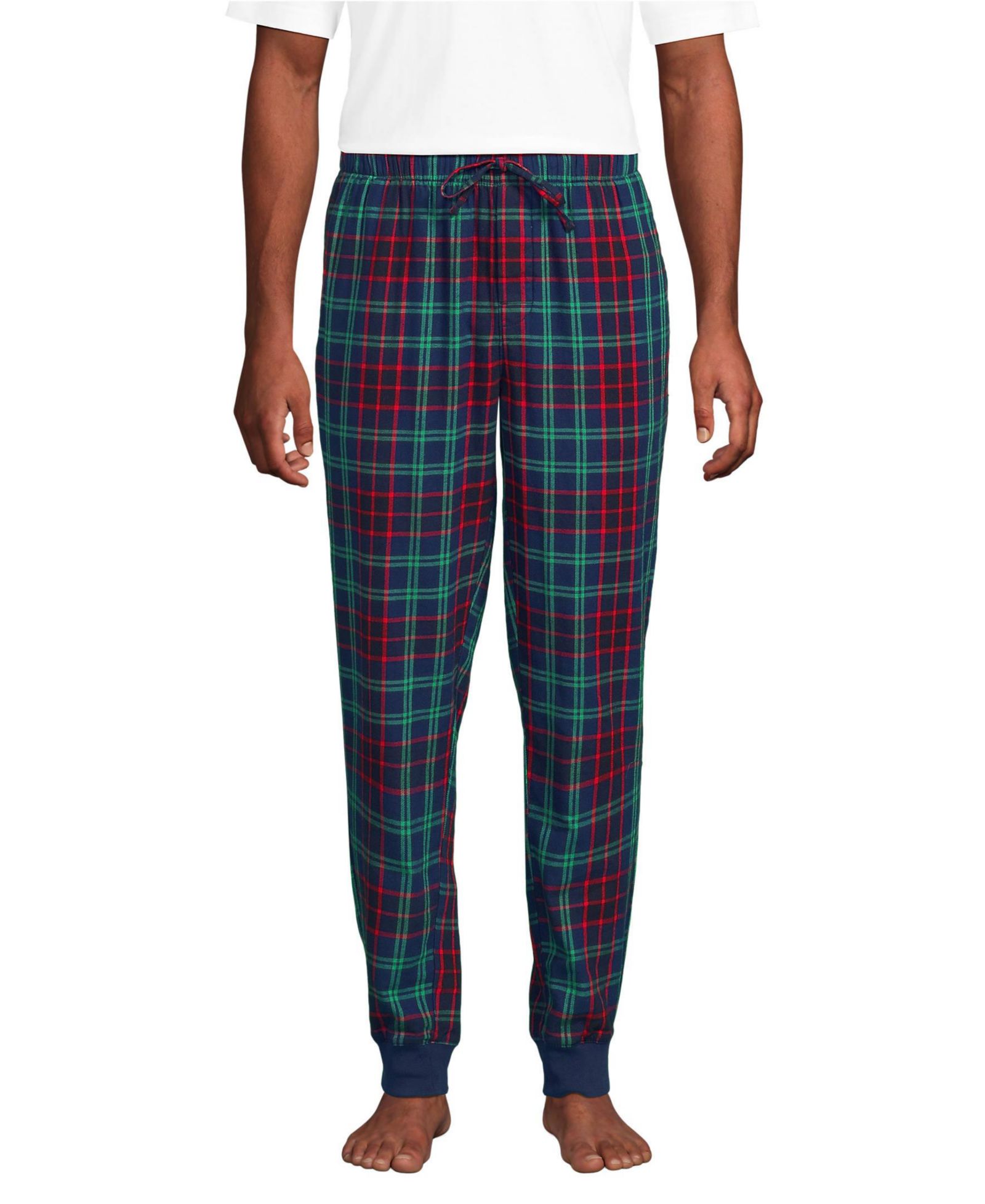 Lands' End Men's Flannel Jogger Pajama Pants