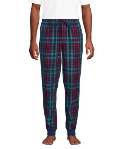 Lands' End Мужские Flannel Jogger Pajama Pants