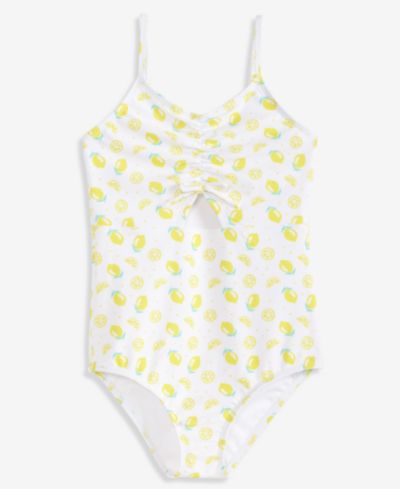 Детский слитный купальник Epic Threads Girls' XS-XL Lemon-Print Cutout