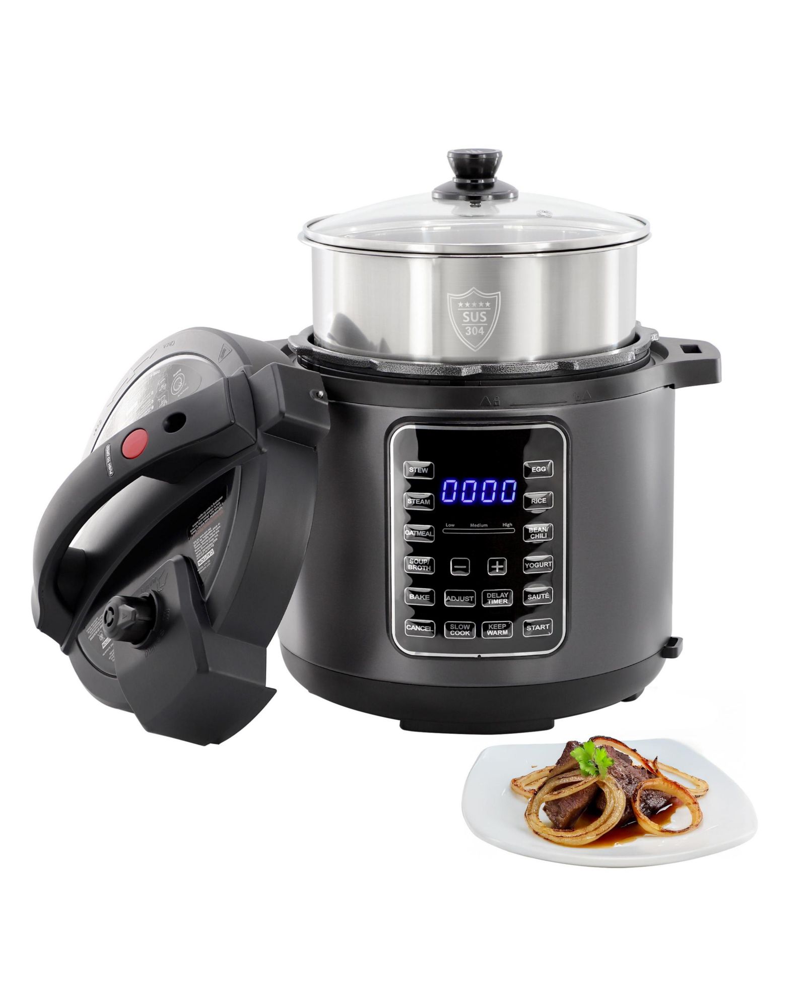 Электрическая мультиварка MegaChef 6 Quart 11-in-1 с чашей из нержавеющей стали