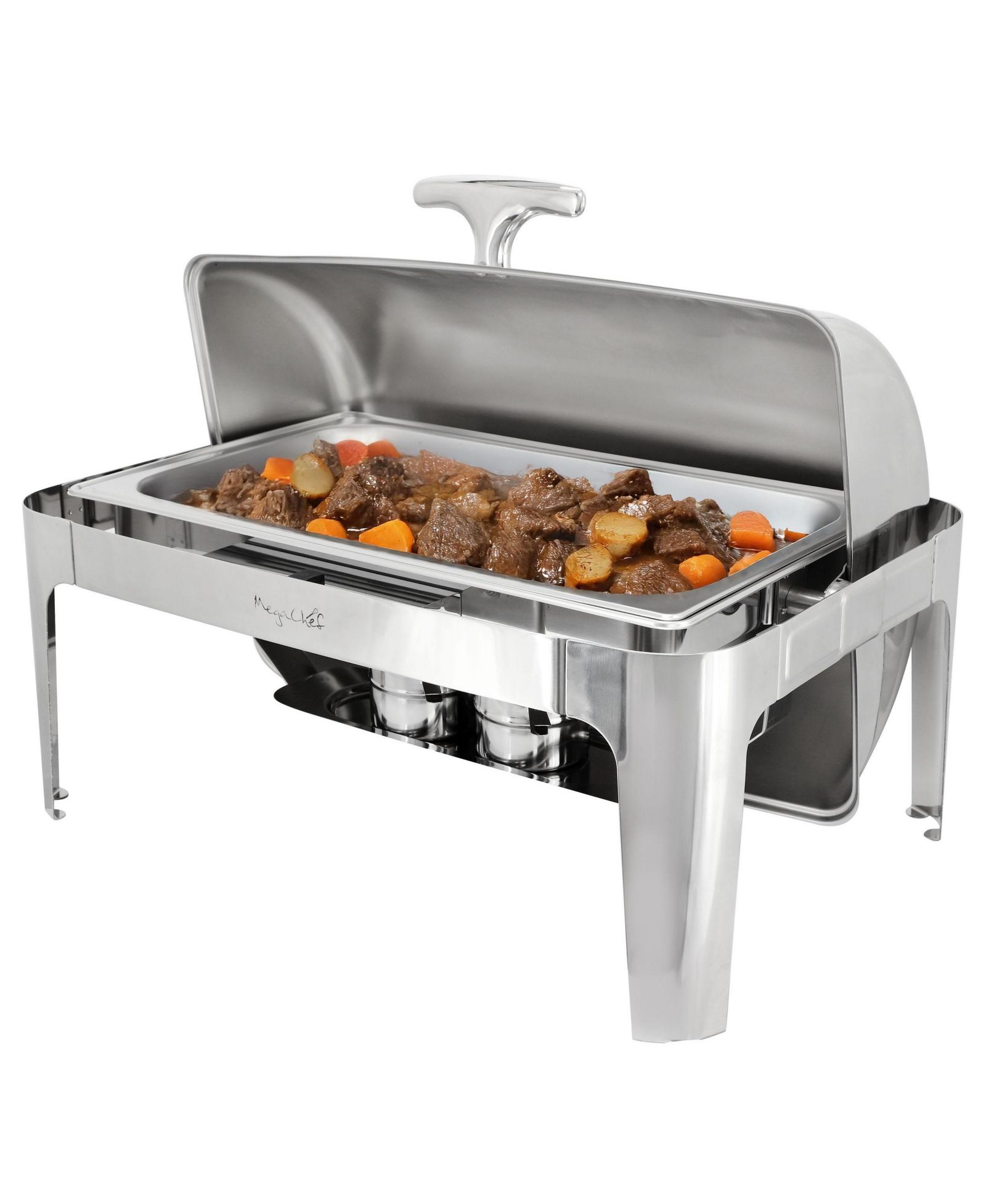 Профессиональная мармита MegaChef 9.5 Quart Oblong Roll Top Stainless Steel Chafing Dish