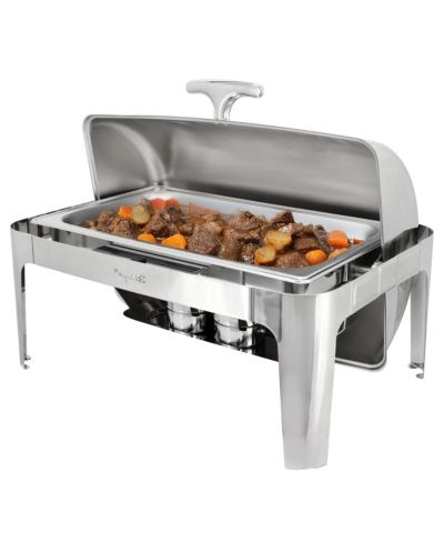 MegaChef 9.5 Quart Oblong Roll Top Stainless Steel Professional Chafing Dish/Food Warmer/Buffet Server Serving Trays