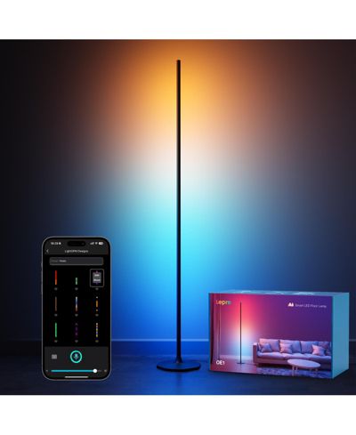 Напольный светильник Lepro OE1 AI Smart RGBWW Black, диммируемый акцентный свет для спальни и гостиной