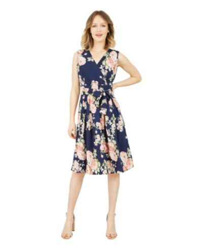 Платье Yumi Women's Floral Rose Wrap Over Sleeveless