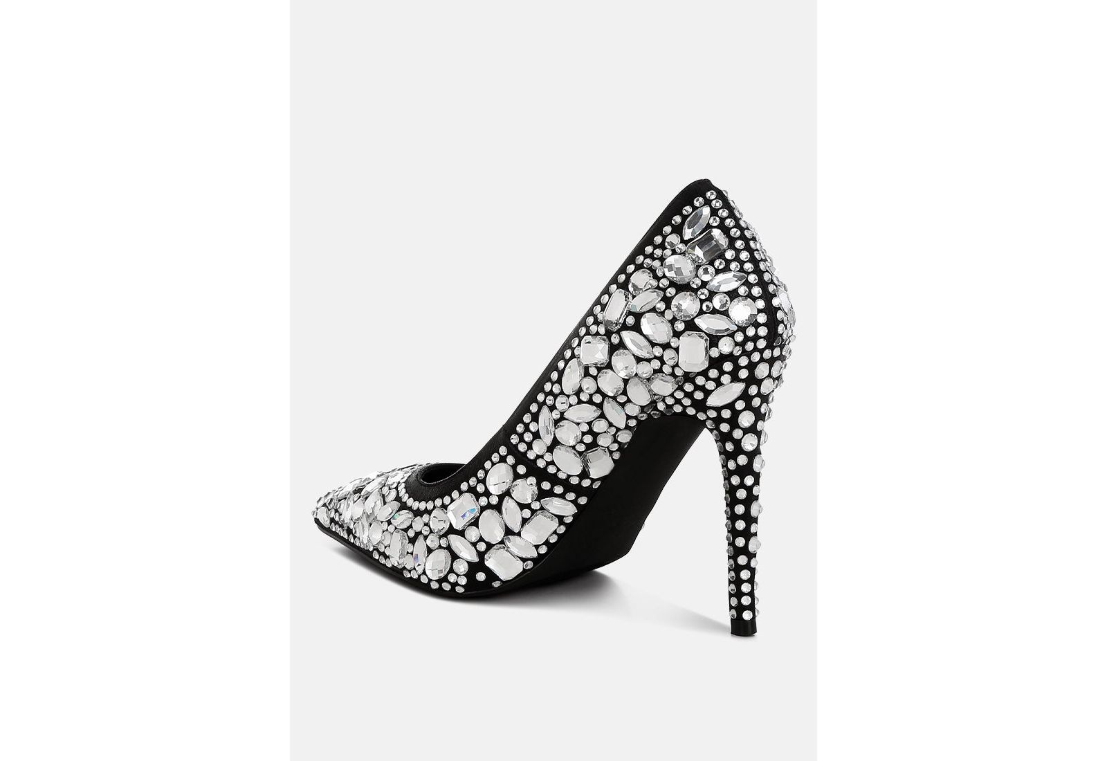 London Rag Womens Iceout Diamante and Rhinestone Embellishments Pumps